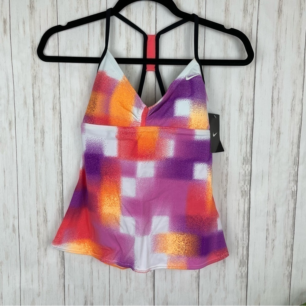 NWT Nike grid pattern tankini bathing suit top